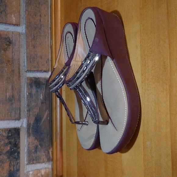 Size 6.5 L'Amour rhinestone wedge sandals - Picture 4 of 16